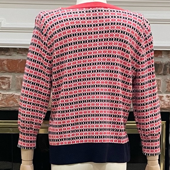 Ellen Tracy abstract patterned red and black cardigan / M / EUC - Picture 5 of 14